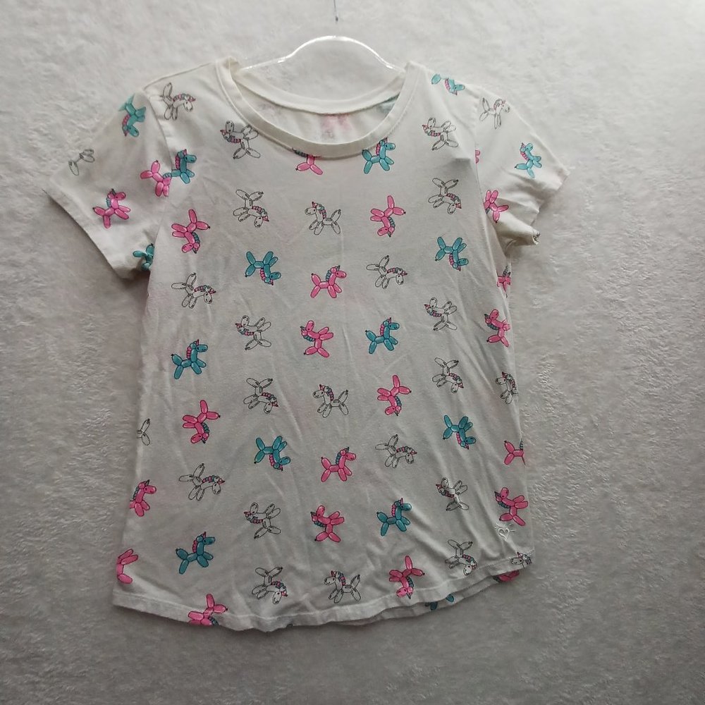 JUSTICE Girls 18/20 T-shirt Unicorn Balloon